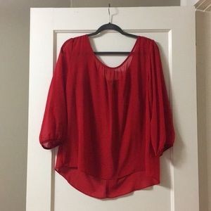 By & By Red Blouse